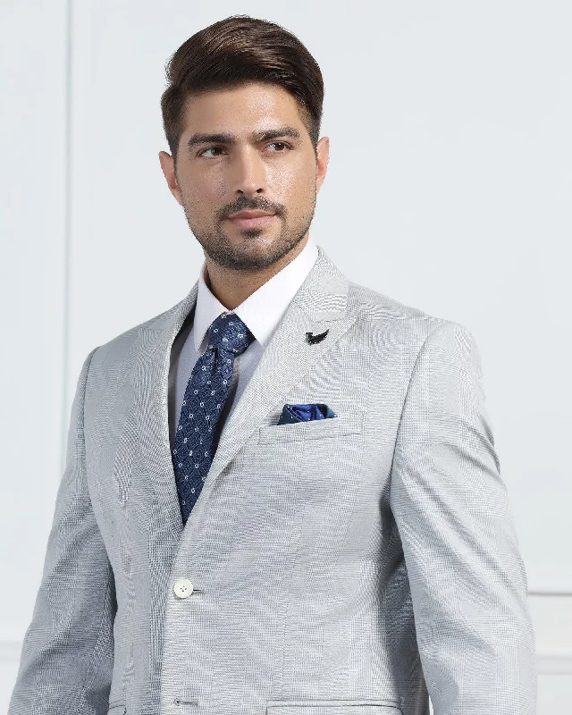 Two Piece Grey Check Formal Suits - Saintov