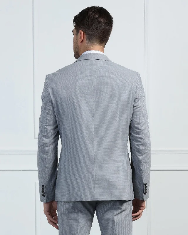 Two Piece Grey Textured Formal Suits - Pax