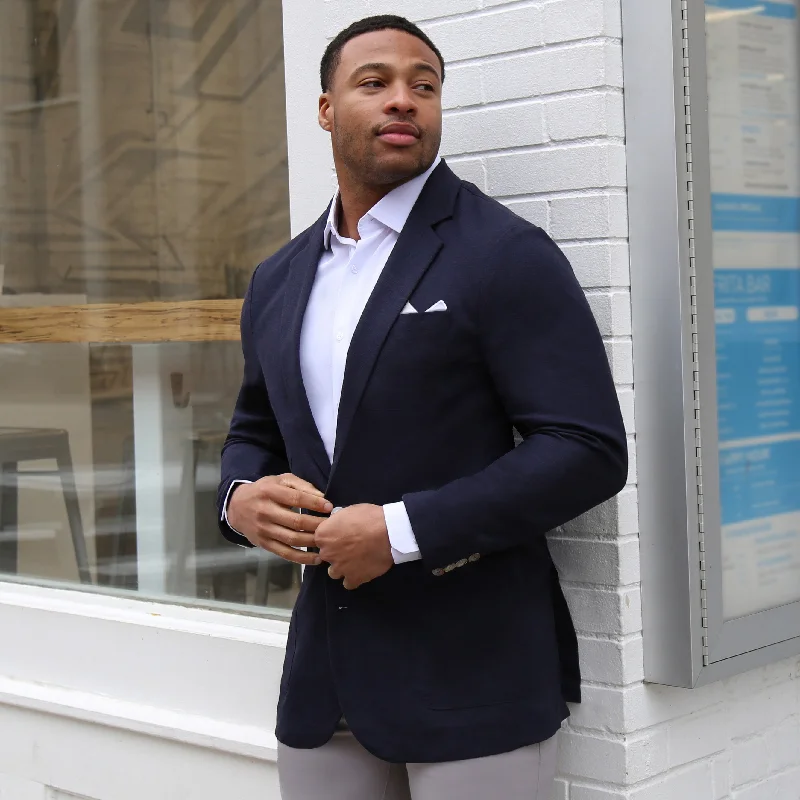 Unstructured Linen Blazer - Navy