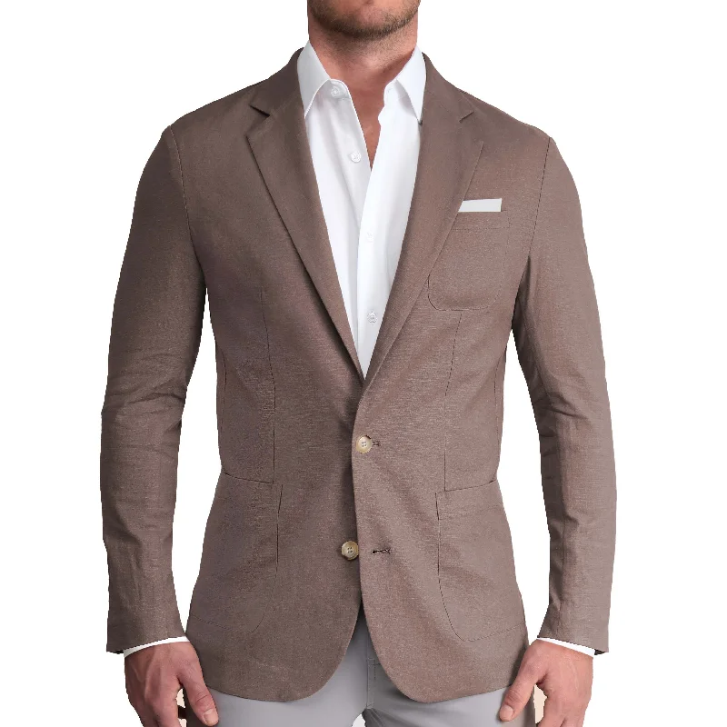 Unstructured Linen Blazer - Taupe