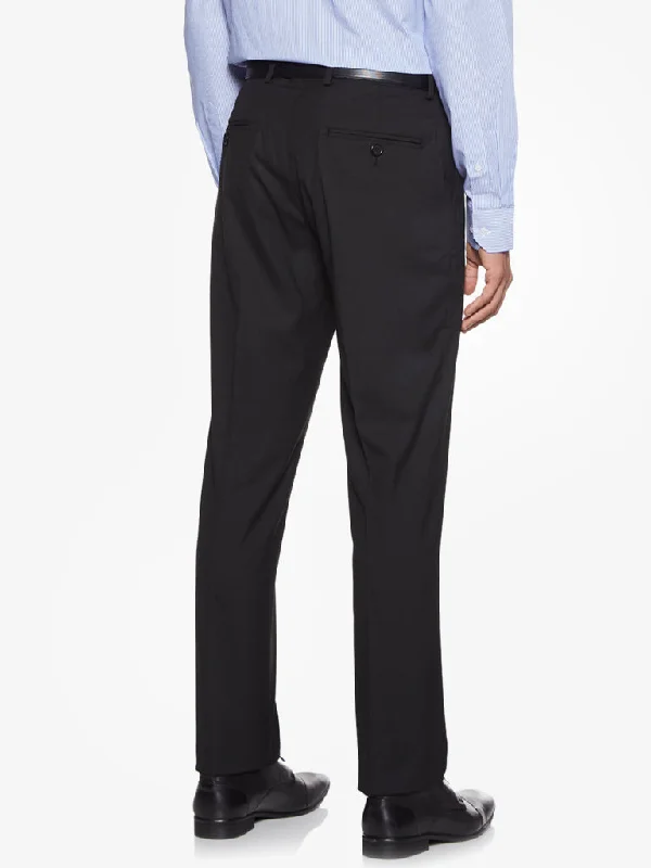 WES Formals Black Relaxed Fit Trousers