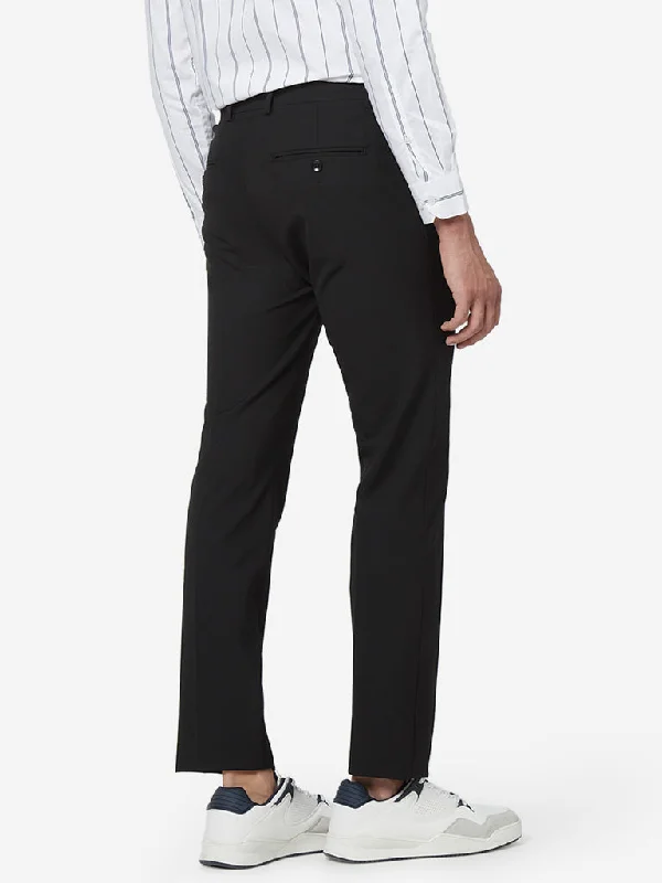 WES Formals Black Ultra Slim Fit Trousers