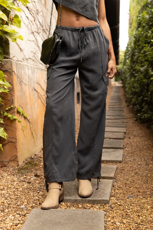 Chloe High Waisted Drawstring Cargo Pants