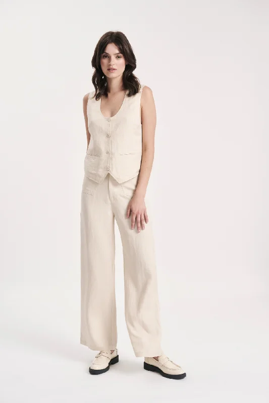 ROLLAS - Sailor Linen Pant in Biscuit