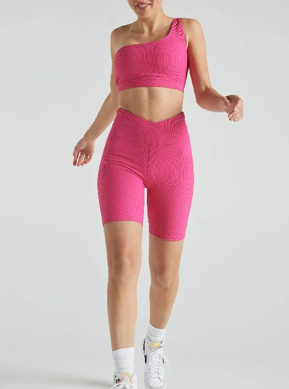 Electric Rib Biker Shorts - Pink Yarrow