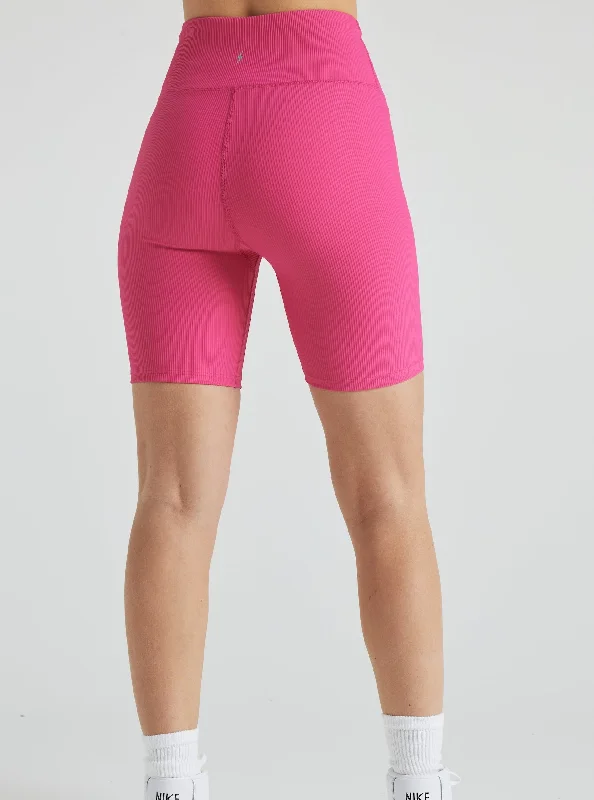 Electric Rib Biker Shorts - Pink Yarrow