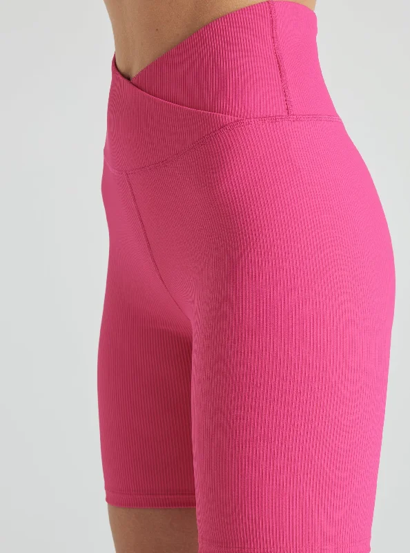 Electric Rib Biker Shorts - Pink Yarrow