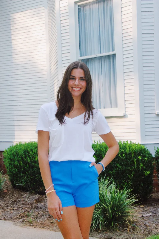 Ocean Blue Tailored Shorts