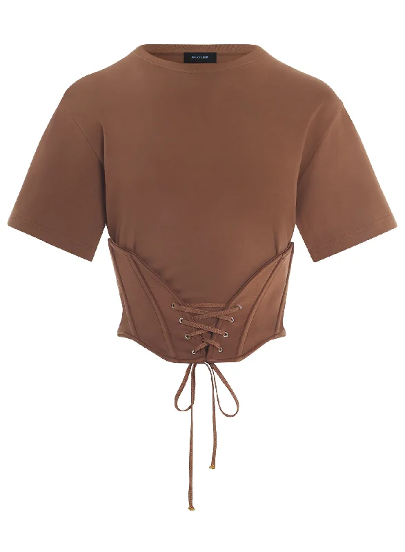 cinnamon corseted t-shirt