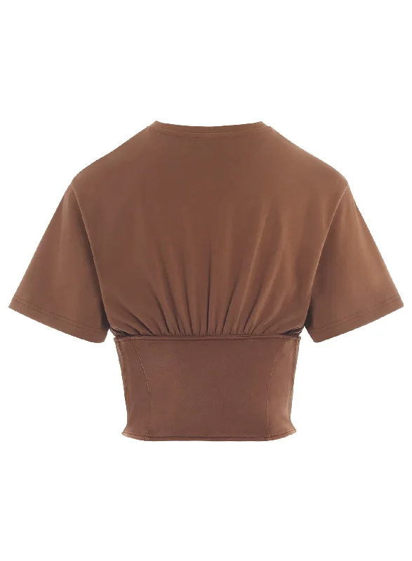 cinnamon corseted t-shirt