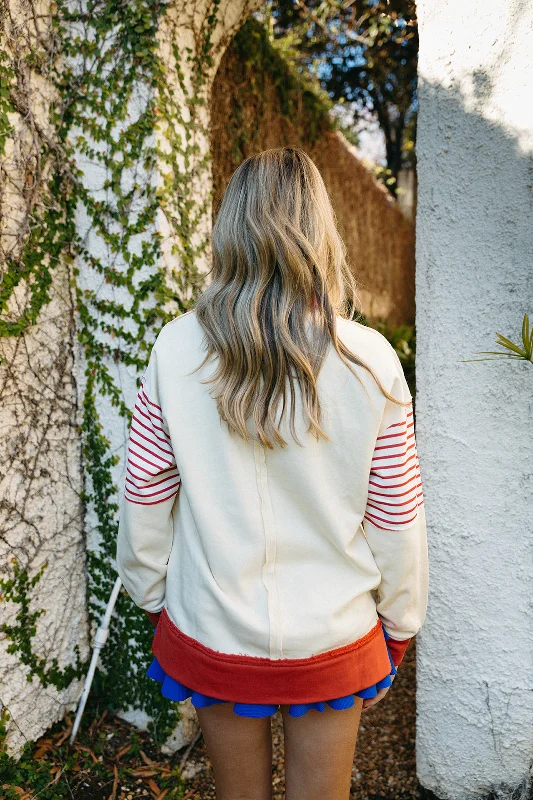 Rowan Stripe Top - Cream/Red