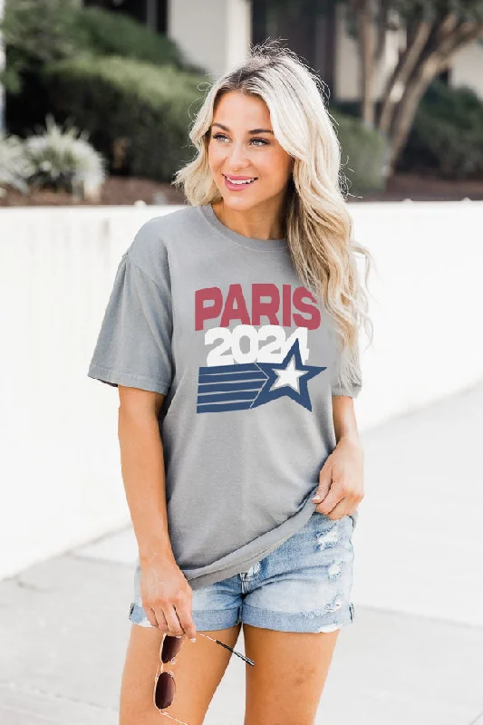 Paris 2024 Grey Comfort Colors Graphic Tee