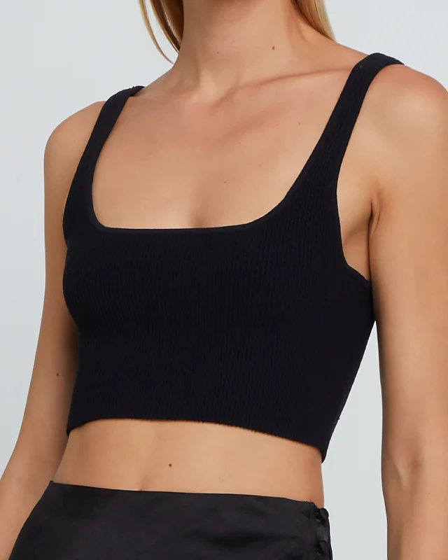 Sculpting Knit Squareneck Cropped Tank