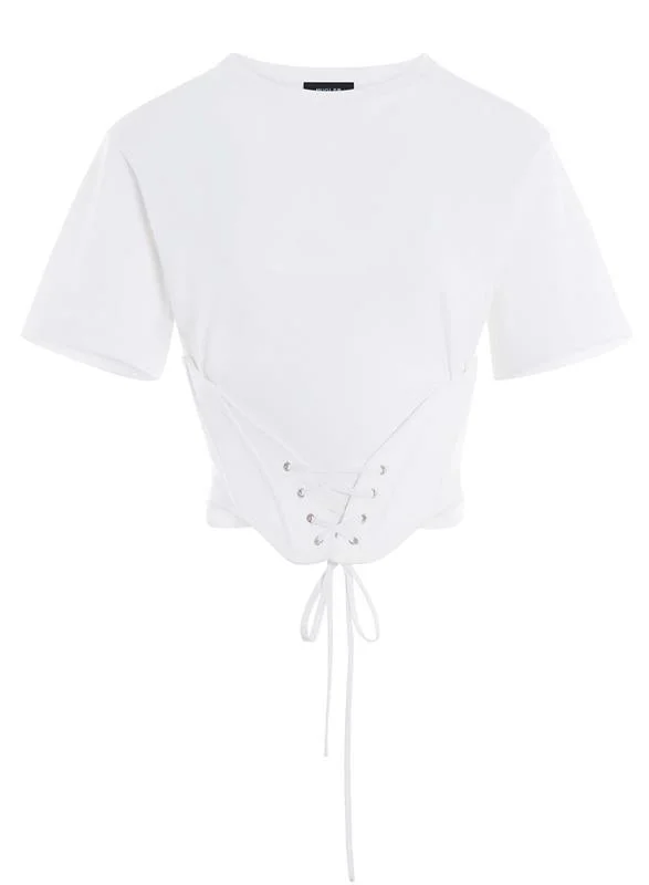 white corseted t-shirt