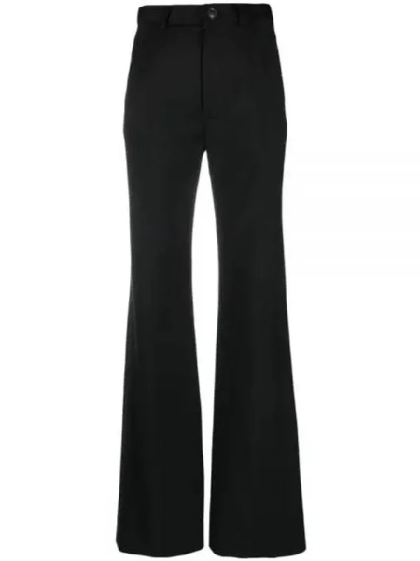 Wool Ray Trousers Bootcut Pants Black