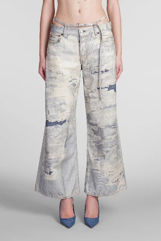 Pants in blue cotton