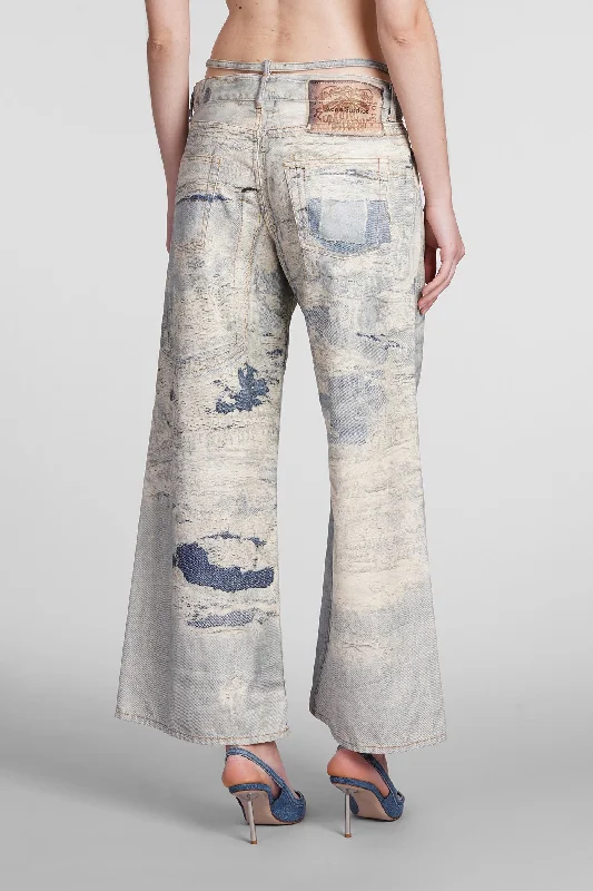 Pants in blue cotton