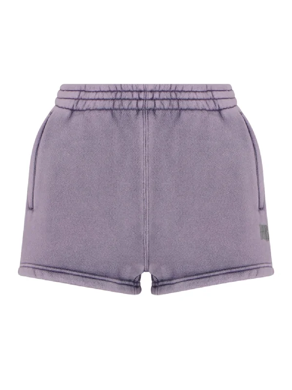 Essential Terry Sweatshort With Puff Paint Logo (Acid Pink Lavender)