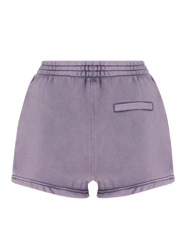 Essential Terry Sweatshort With Puff Paint Logo (Acid Pink Lavender)