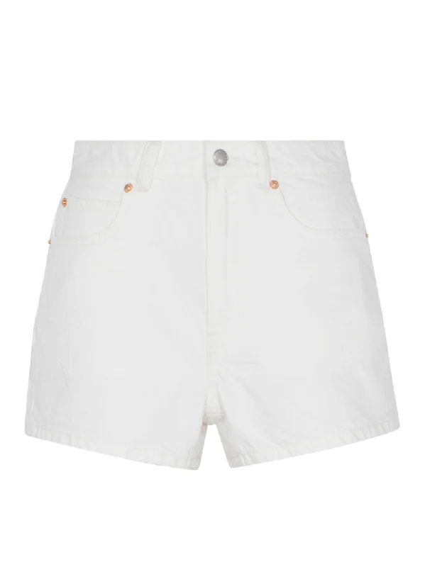 Shorty High Rise Shorts Logo Cut Out Embroidery (Vintage White)