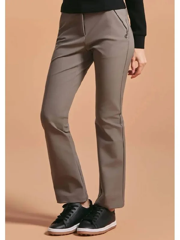 Women s Banded Stretch Bootcut Pants Khaki Beige