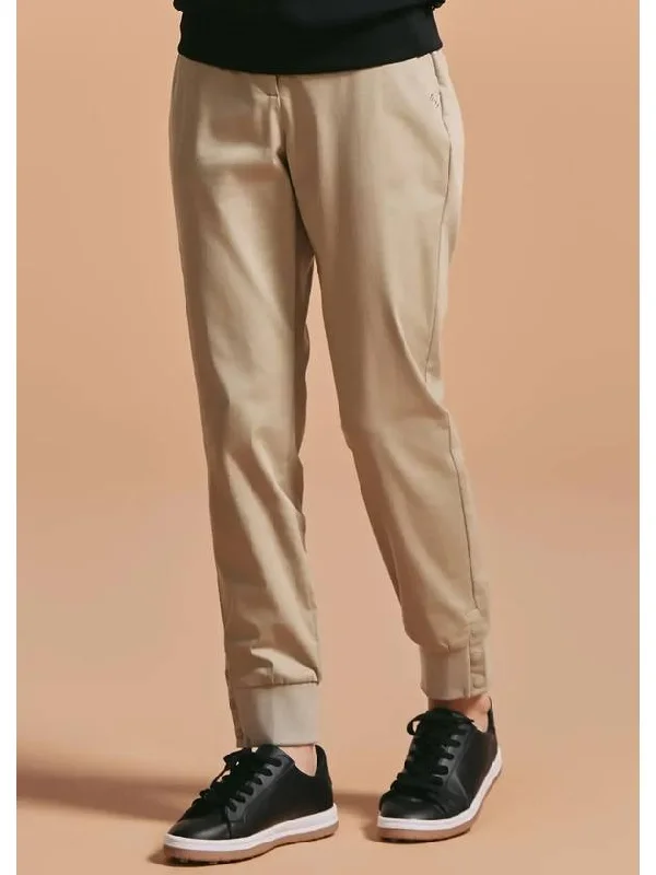 Women s cotton blend deformable pocket jogger pants beige