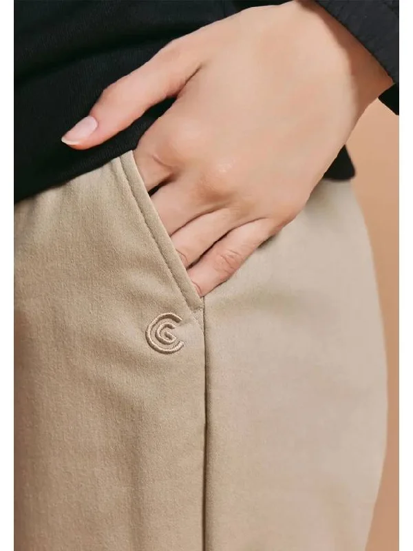 Women s cotton blend deformable pocket jogger pants beige