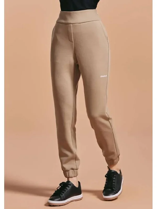 Women s Cushioned Wide Banding Training Jogger Pants Beige