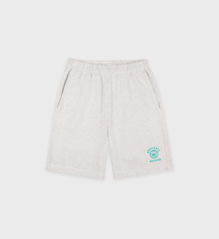 Emblem Gym Short - Heather Gray/Caribbean