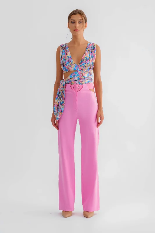 PINK CUTOUT PANTS