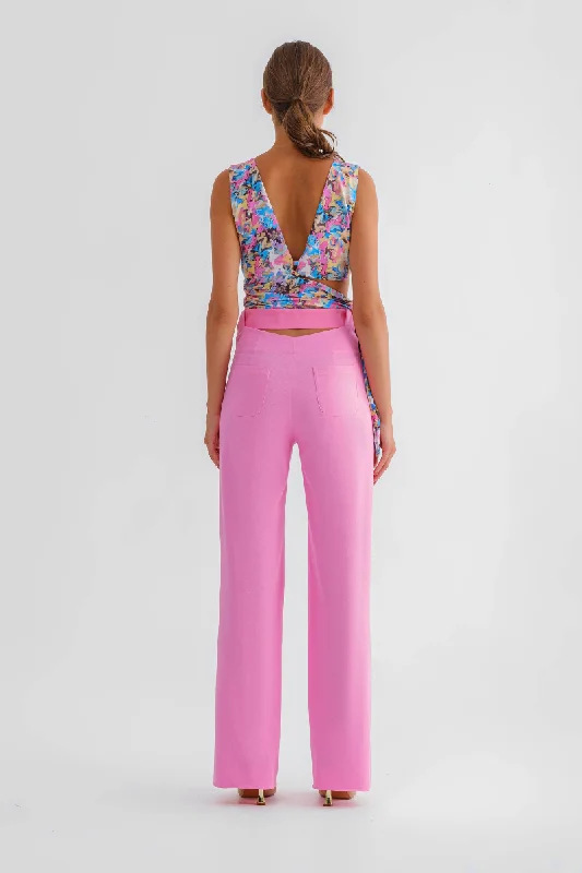 PINK CUTOUT PANTS