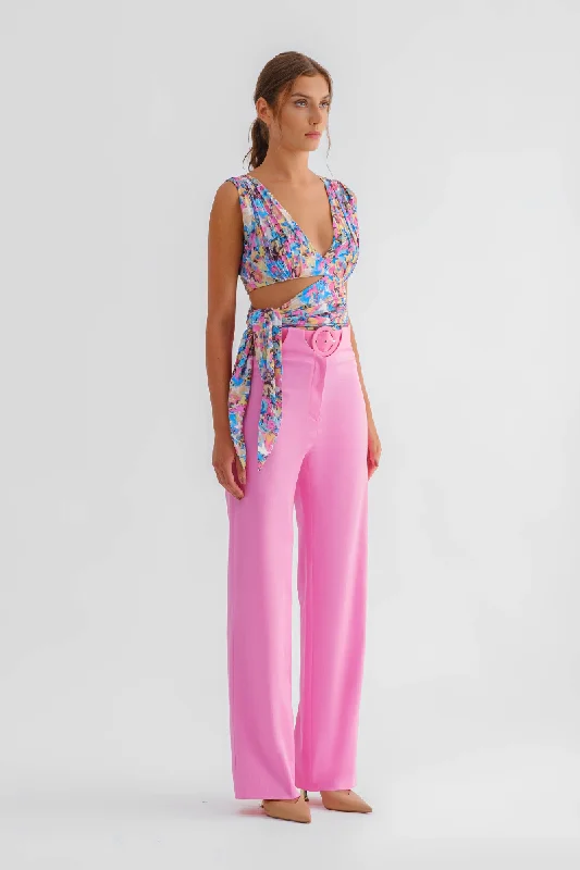 PINK CUTOUT PANTS