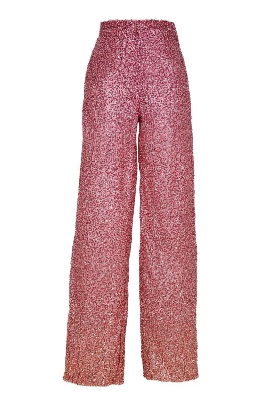 PINK TERRA HIGH-RISE SEQUIN PANTS