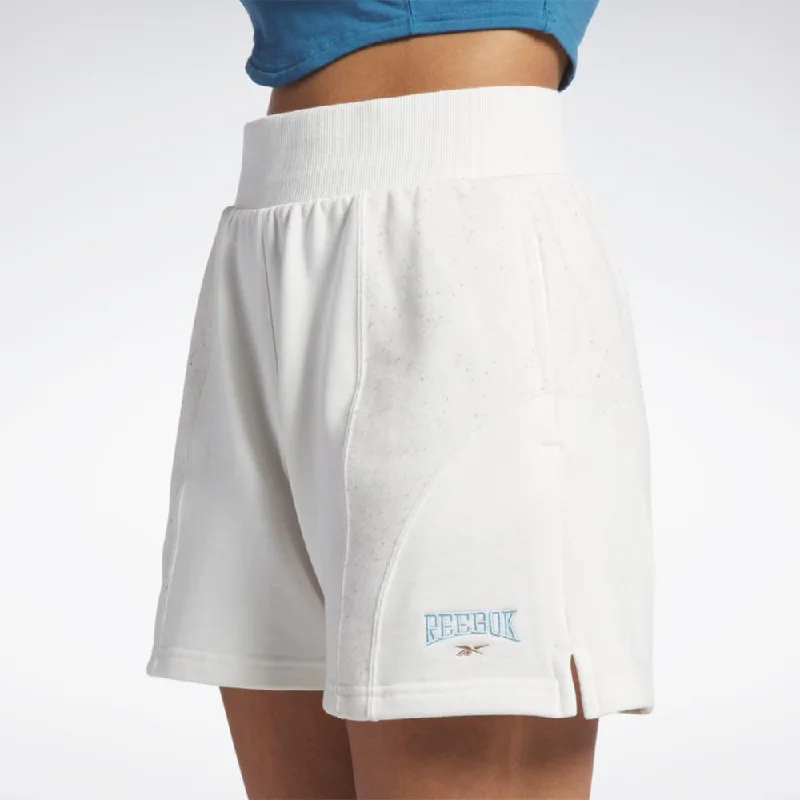 Reebok Apparel Women Reebok Classics Varsity High-Rise Rib Shorts CHALK