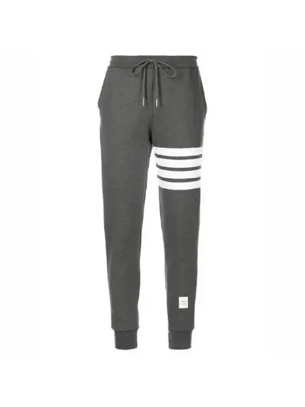 Women's Engineer 4 Bar Cotton Loopback Knit Track Pants Dark Grey