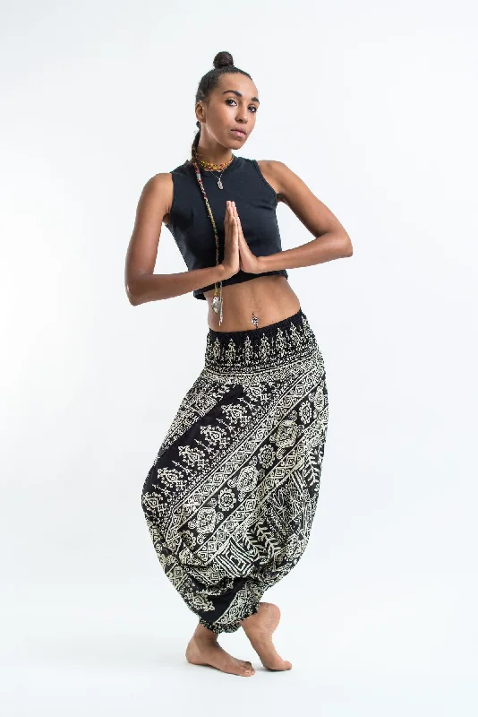 Tribal Prints 2-in-1 Jumpsuit Harem Pants in Black