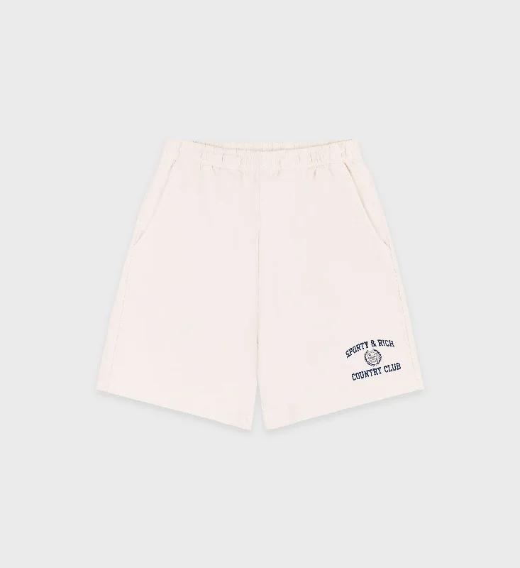 Varsity Crest Gym Short - Cream/Navy