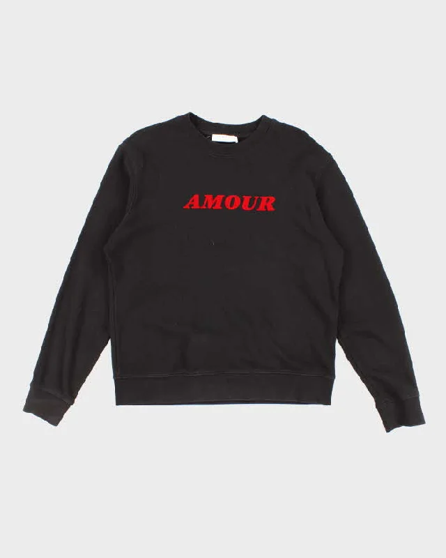 Womens Black Sandro Felted Amour Sweatshirt - M