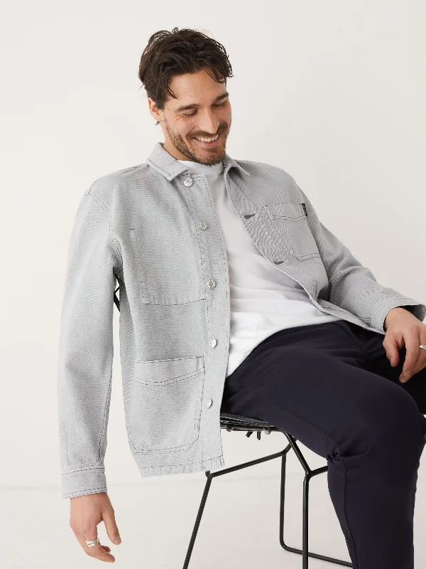 The Cottonized Hemp Overshirt in Grey Cloud