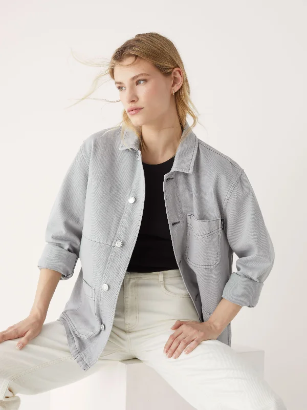 The Cottonized Hemp Overshirt in Grey Cloud