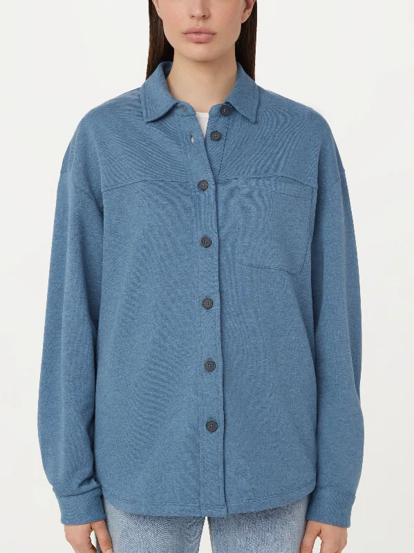 The French Terry Overshirt in Coronet Blue