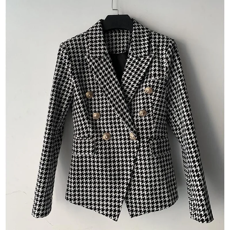 Houndstooth Blazer For Women