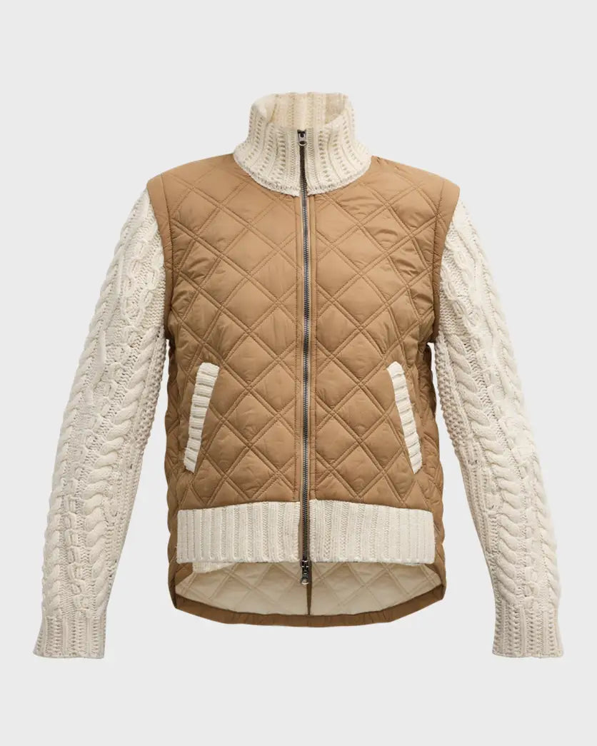 Patra Mixed Media Jacket Russet/Ivory