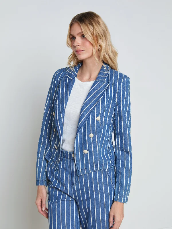 Wayne Striped Denim Blazer