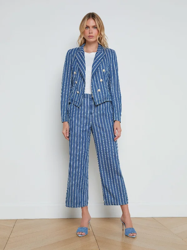 Wayne Striped Denim Blazer