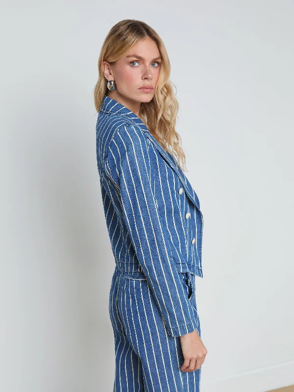 Wayne Striped Denim Blazer