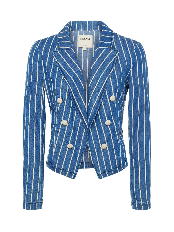 Wayne Striped Denim Blazer