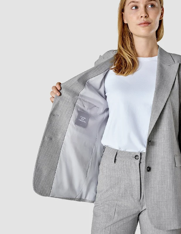 Essential Blazer Light Grey Pinstriped