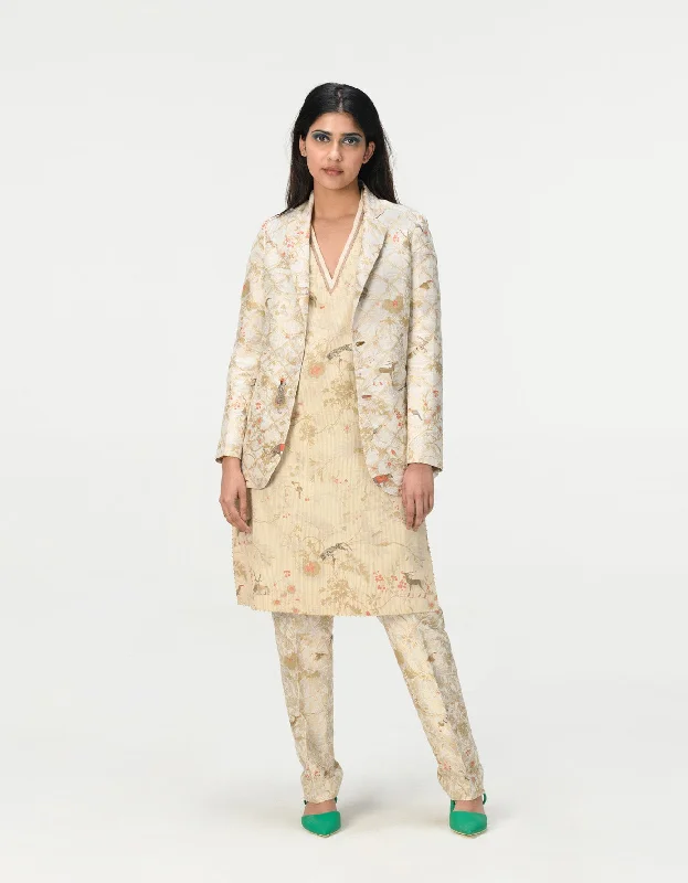 Rana Blazer Silk Brocade Ivory