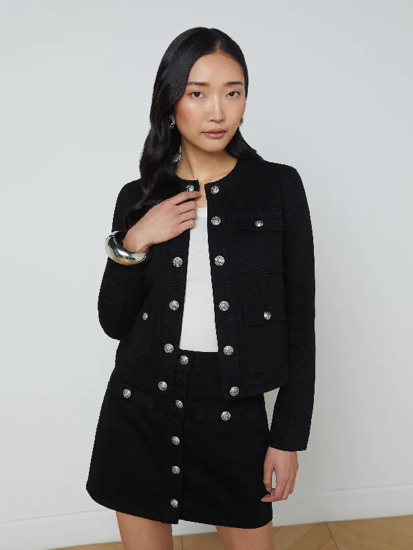 Yari Collarless Jacket Noir